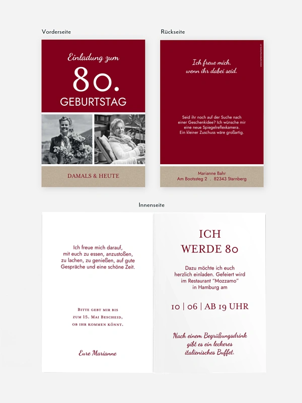 Einladung 80. Geburtstag Mixed Up