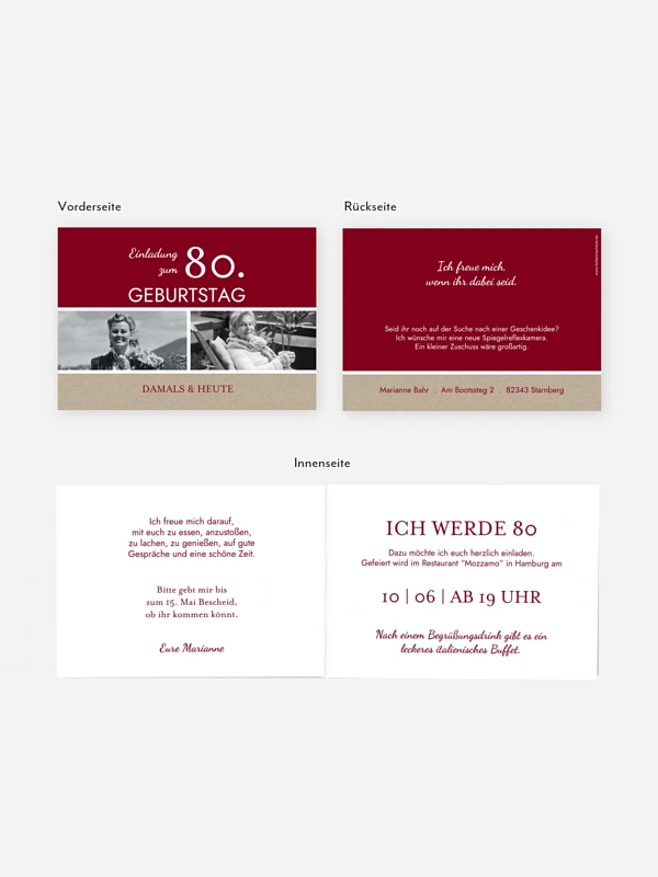 Einladung 80. Geburtstag Mixed Up