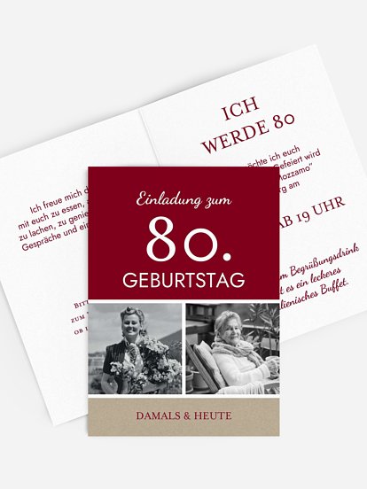 Einladung 80. Geburtstag Mixed Up