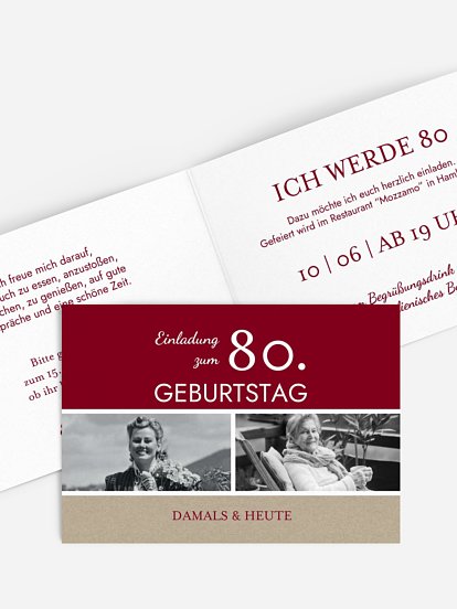 Einladung 80. Geburtstag Mixed Up