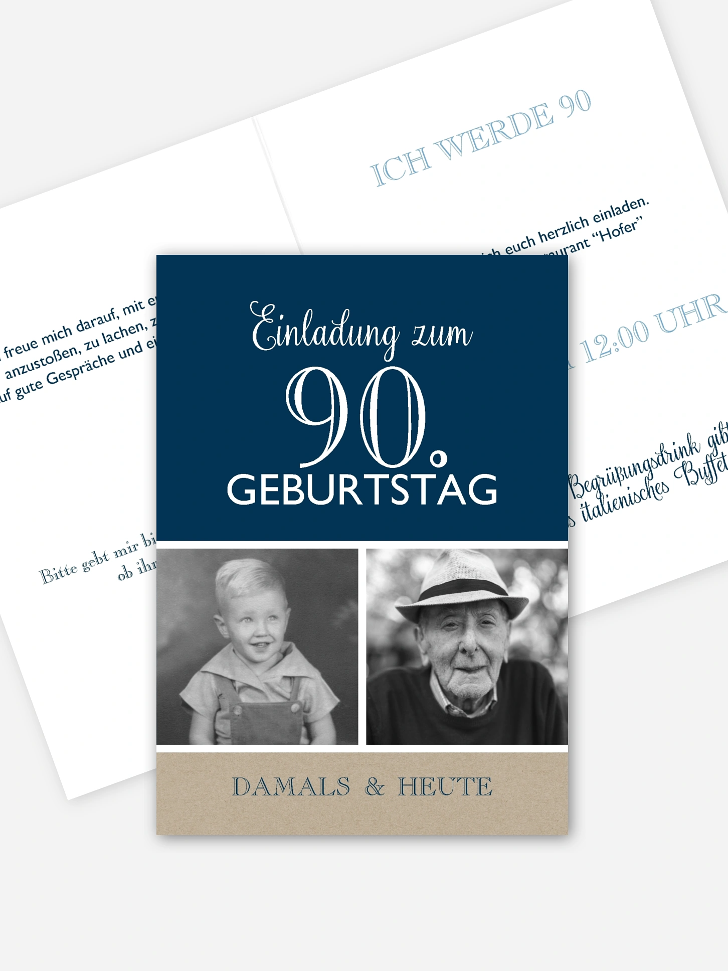 Einladung 90. Geburtstag Mixed Up