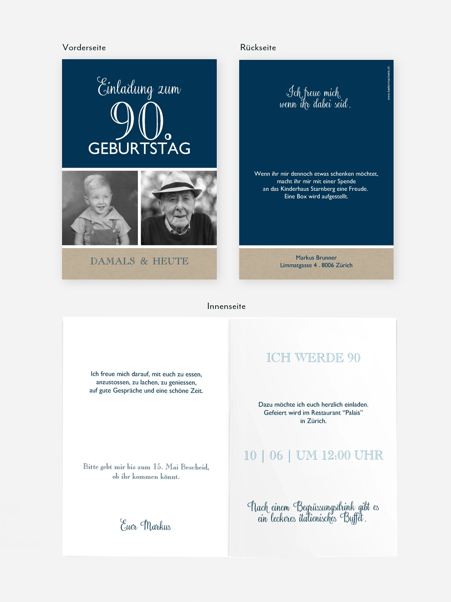 Einladung 90. Geburtstag Mixed Up