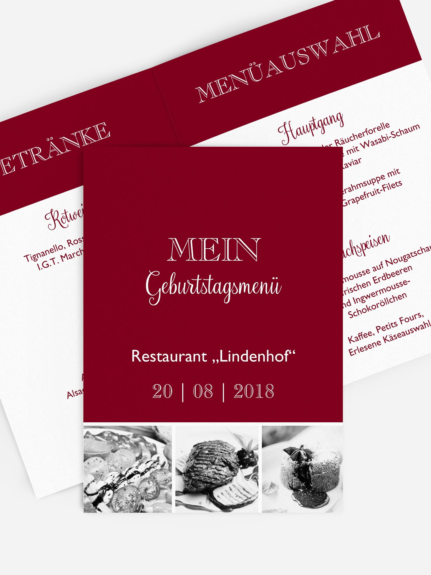 Menükarte Geburtstag Mixed Up
