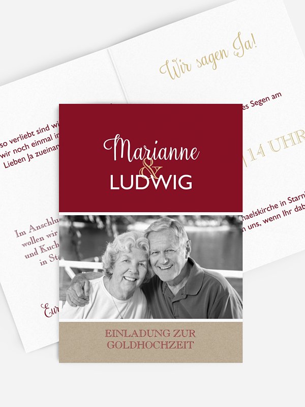 Einladung zur Goldenen Hochzeit Mixed Up