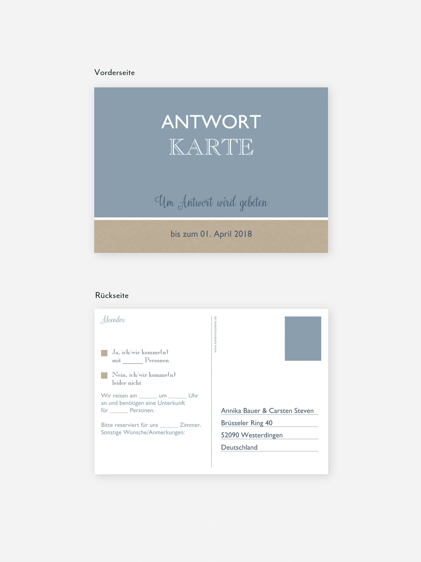 Antwortkarte Hochzeit Mixed Up