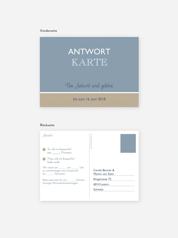 Antwortkarte Hochzeit Mixed Up