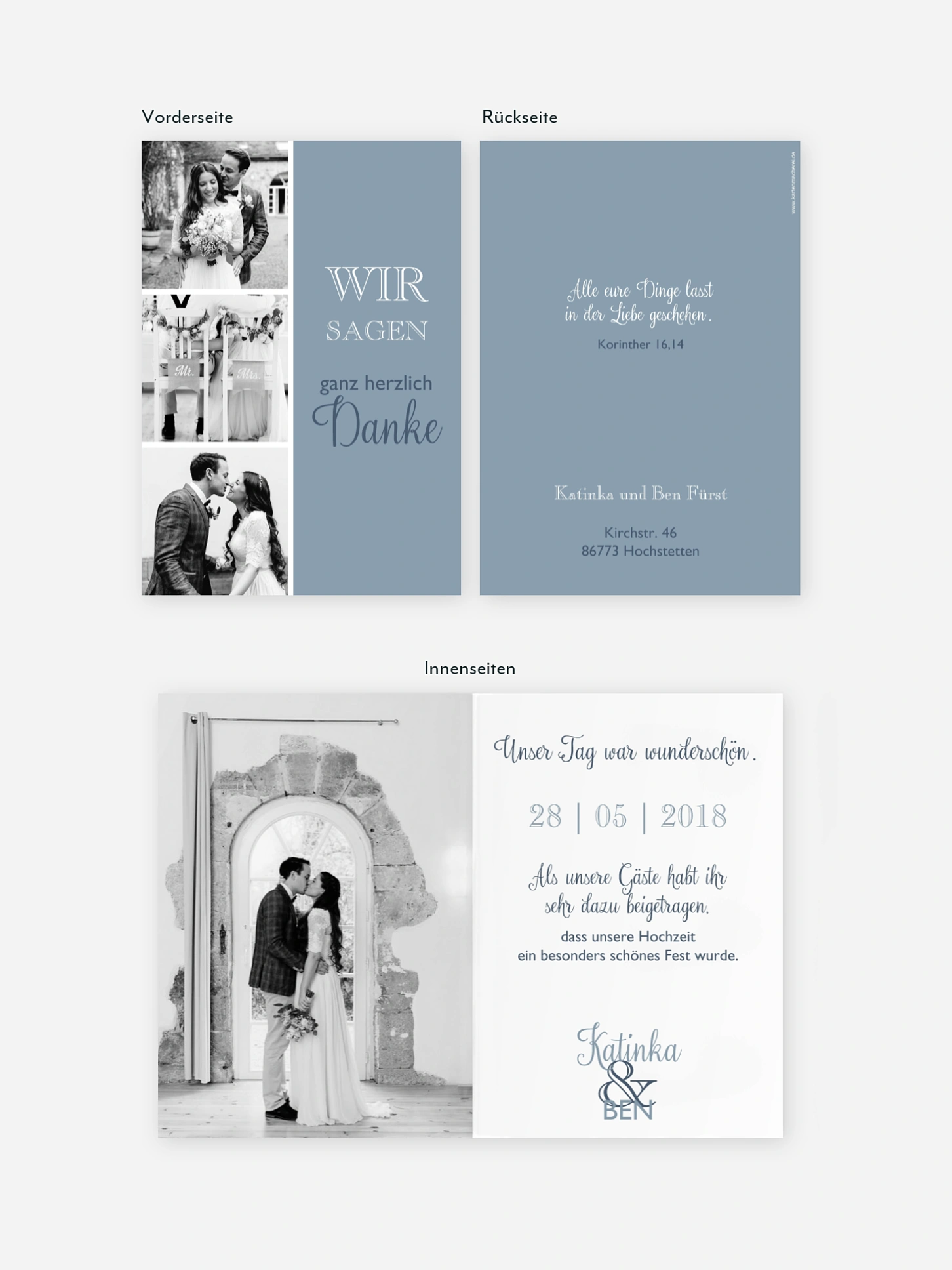 Dankeskarte Hochzeit Mixed Up