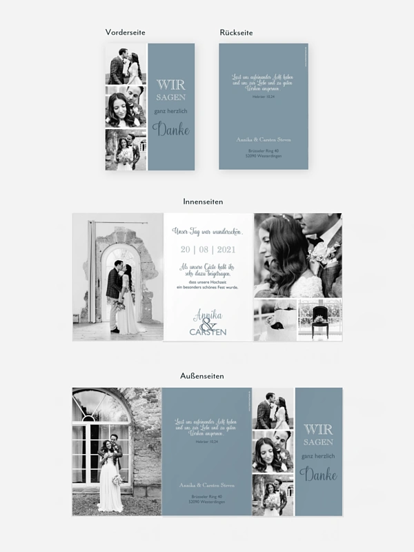 Dankeskarte Hochzeit Mixed Up