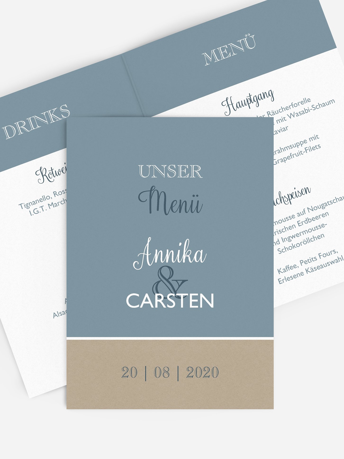 Menükarte Hochzeit Mixed Up