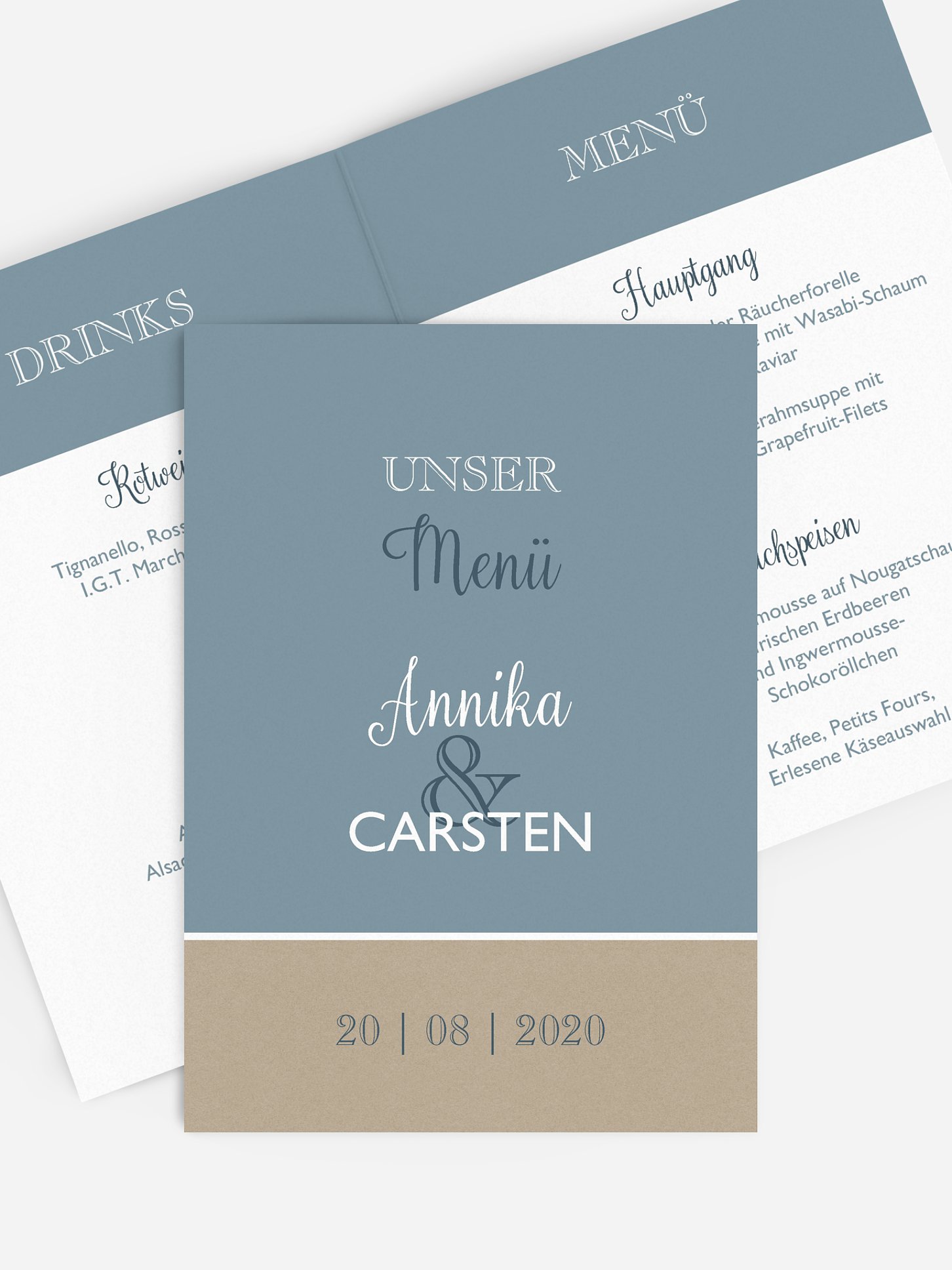 Menükarte Hochzeit Mixed Up