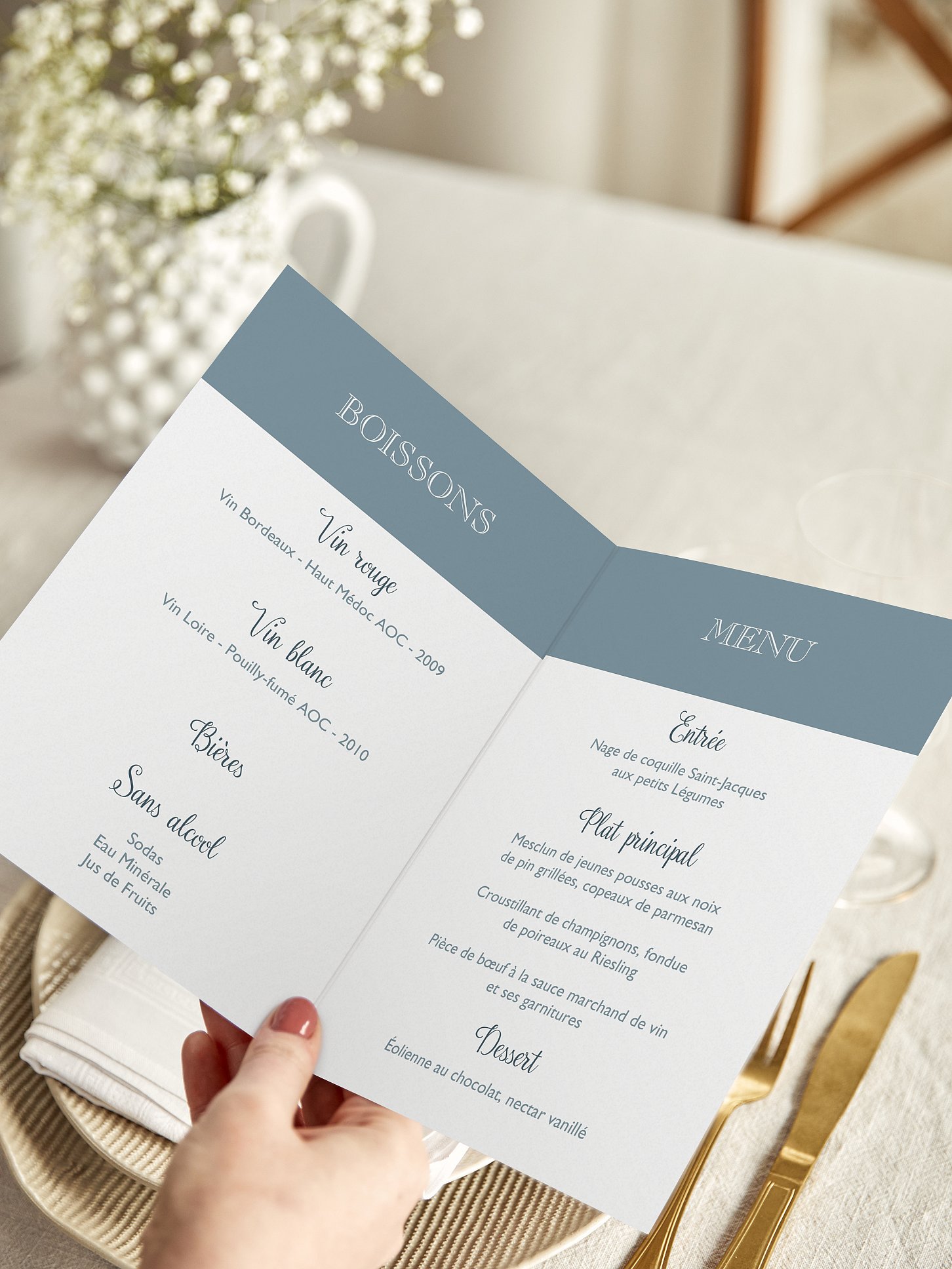 Menu mariage Simplicité