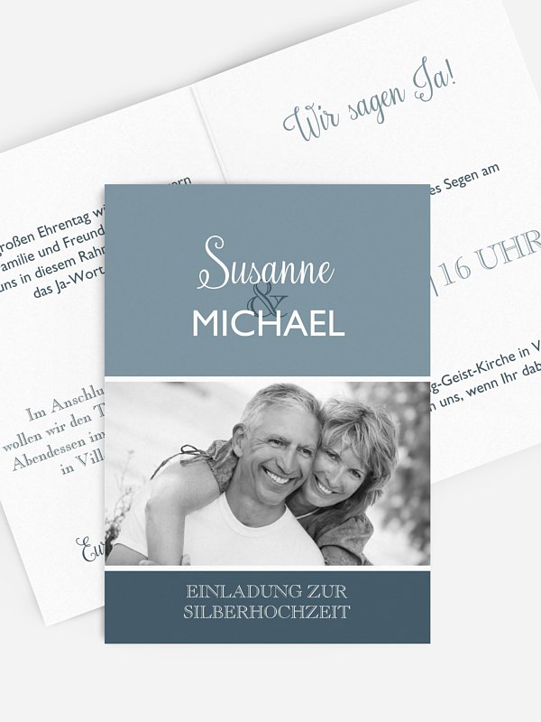 Einladung zur Silberhochzeit Mixed Up