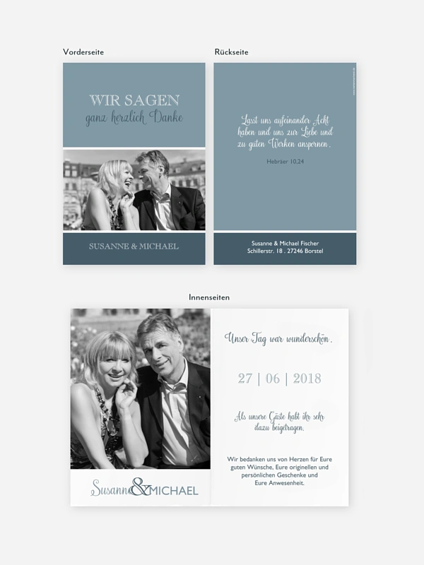 Danksagung zur Silberhochzeit Mixed Up