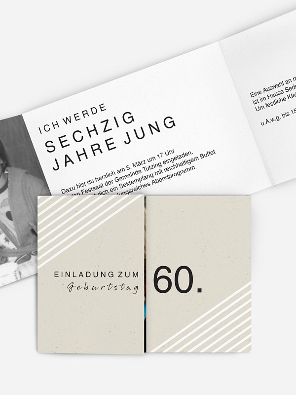 Einladungskarten 60 Geburtstag Modern Lines