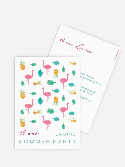 invitation anniversaire 18 Flamingo