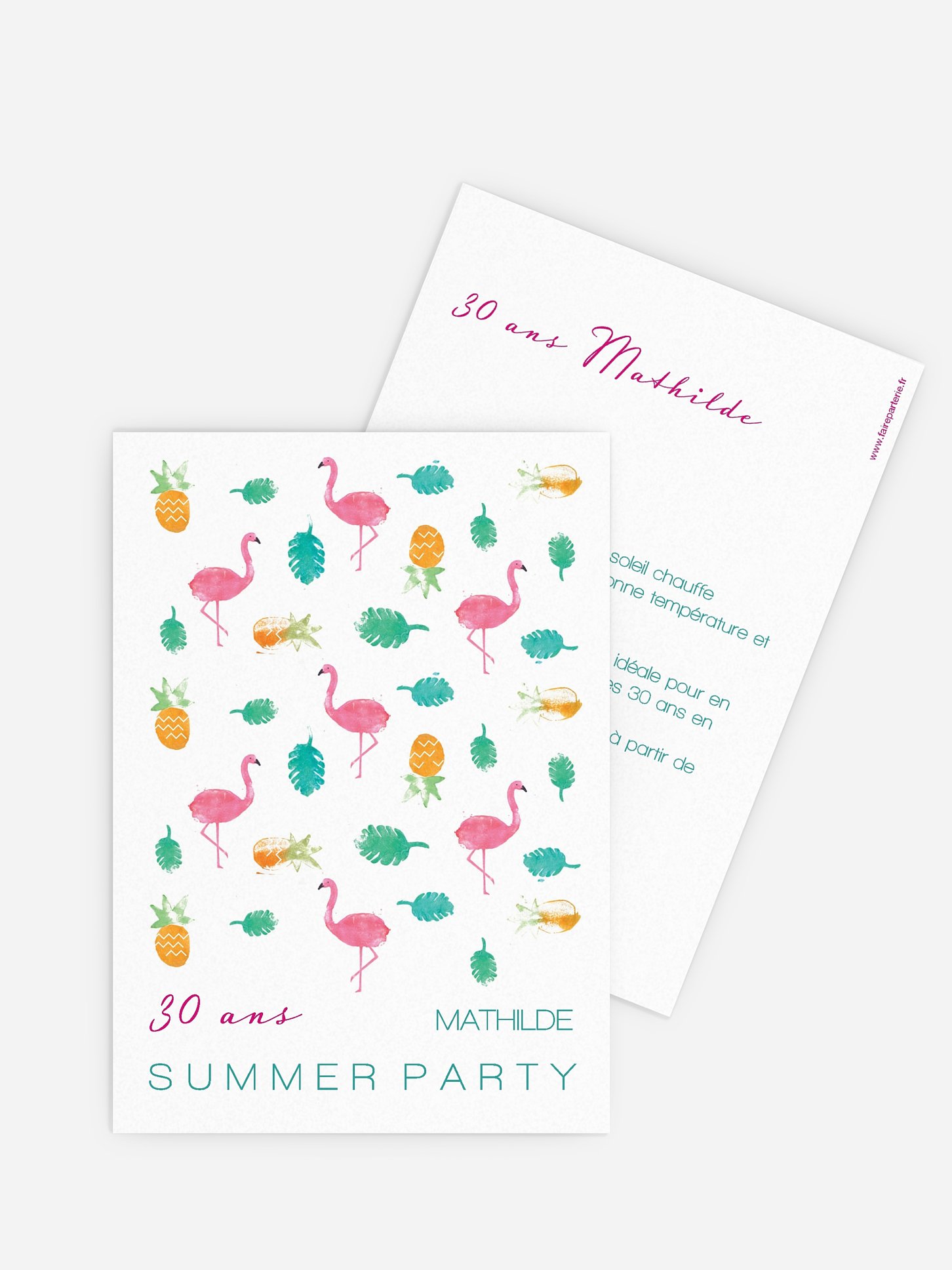 invitation anniversaire 30 Flamingo