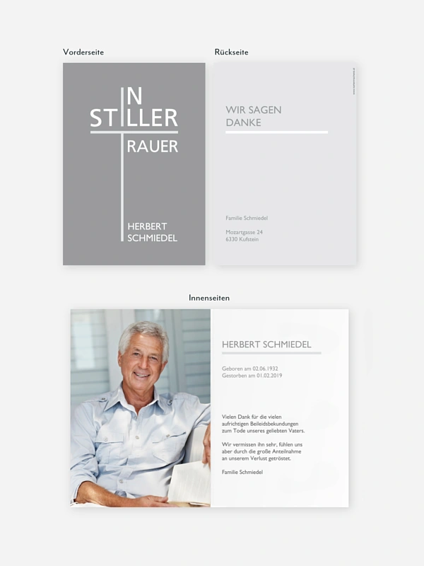 Trauerdanksagung Stille Trauer