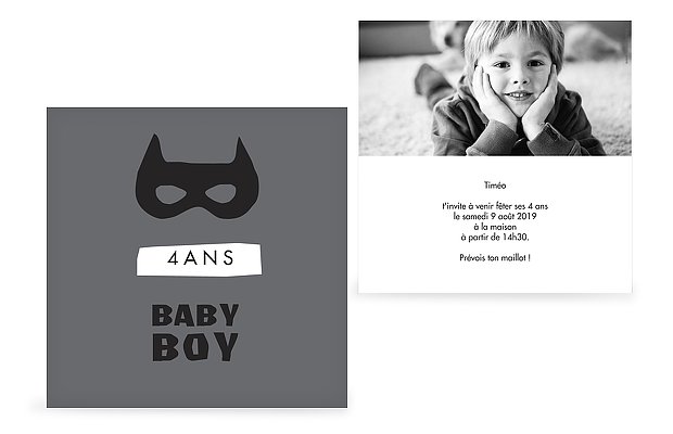 invitation anniversaire enfant Super baby boy