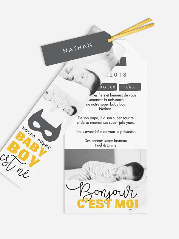 Faire-part naissance Super baby boy