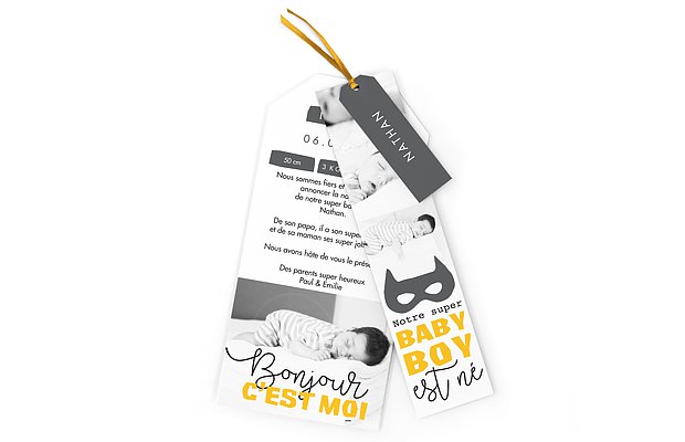 Faire-part naissance Super baby boy