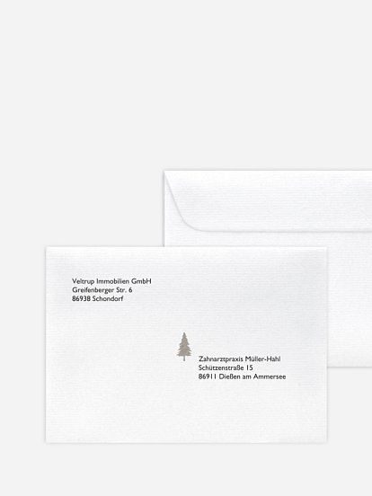 Bedruckte Umschläge geschäftl. Weihnachten Winteraquarell