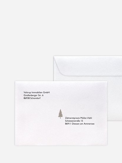 Bedruckte Umschläge geschäftl. Weihnachten Winteraquarell