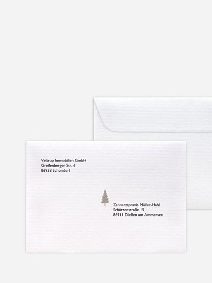 Bedruckte Umschläge geschäftl. Weihnachten Winteraquarell