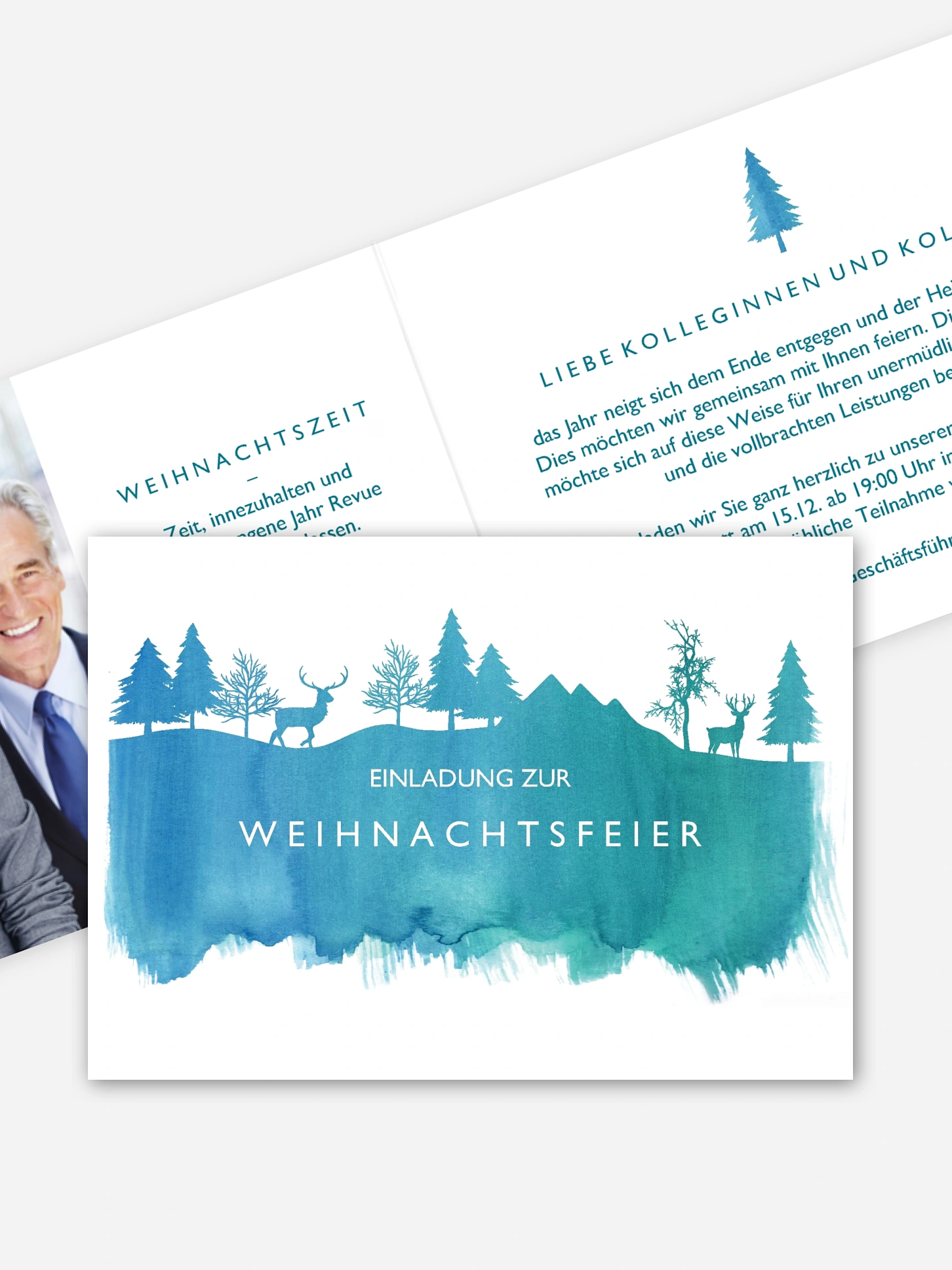 Weihnachtsfeier Winteraquarell
