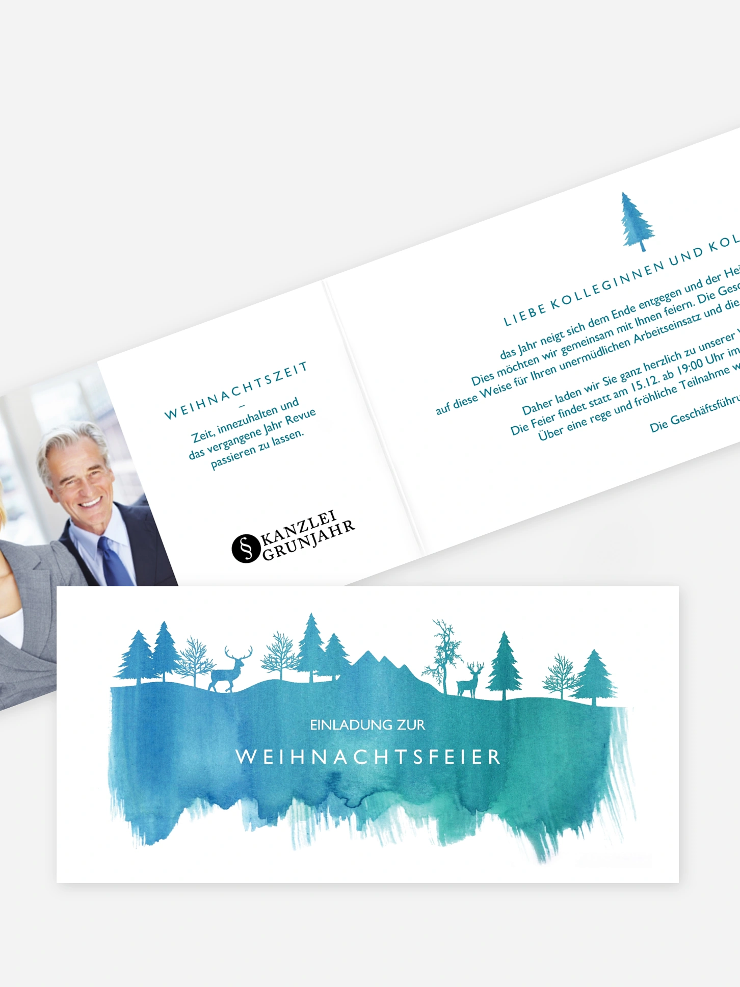 Weihnachtsfeier Winteraquarell