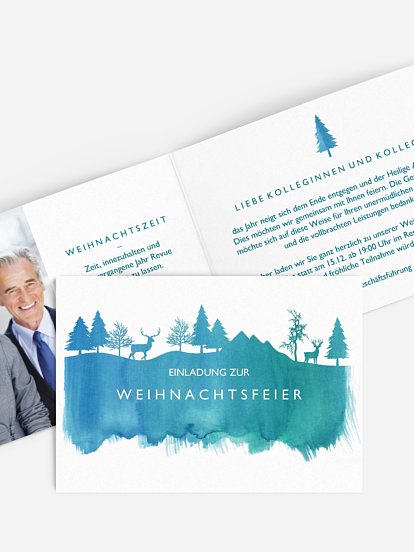 Weihnachtsfeier Winteraquarell