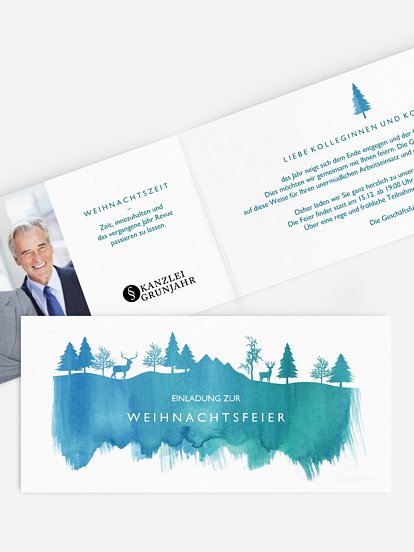 Weihnachtsfeier Winteraquarell