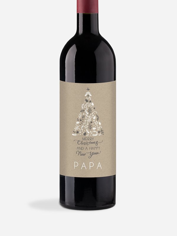 Étiquette pour bouteille Arbre de fête