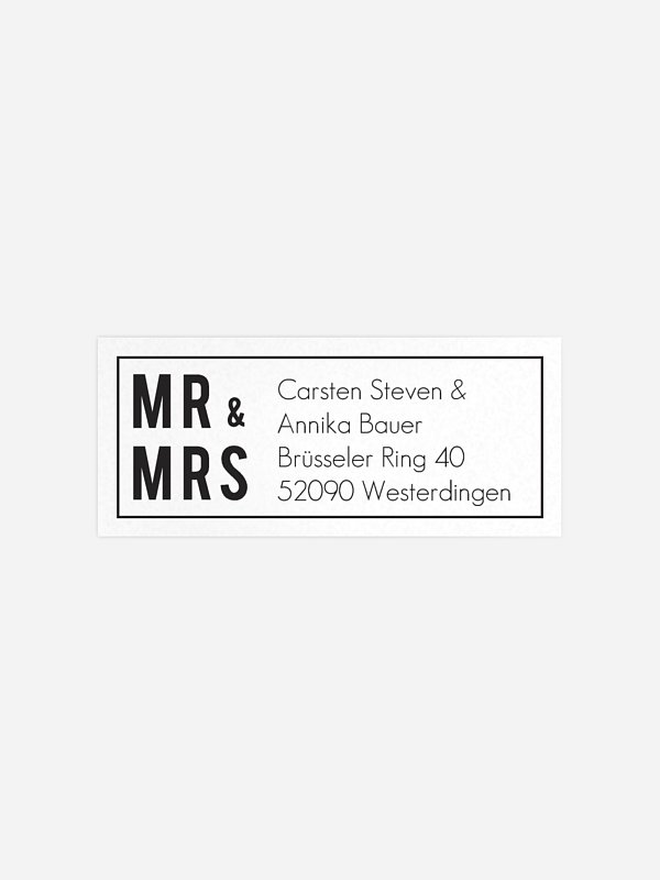 Absenderaufkleber Hochzeit You & Me