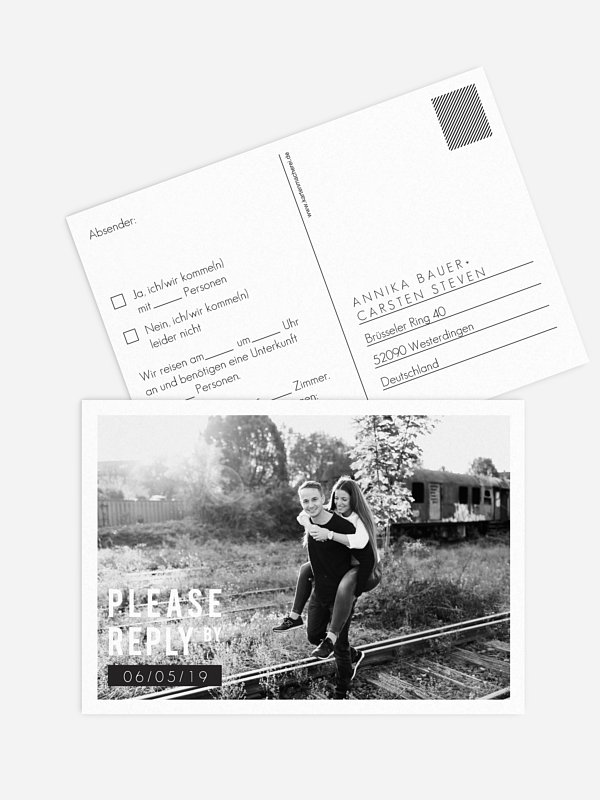 Antwortkarte Hochzeit You & Me