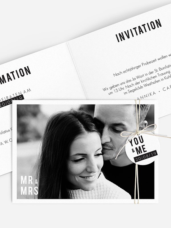 Hochzeitseinladung You & Me