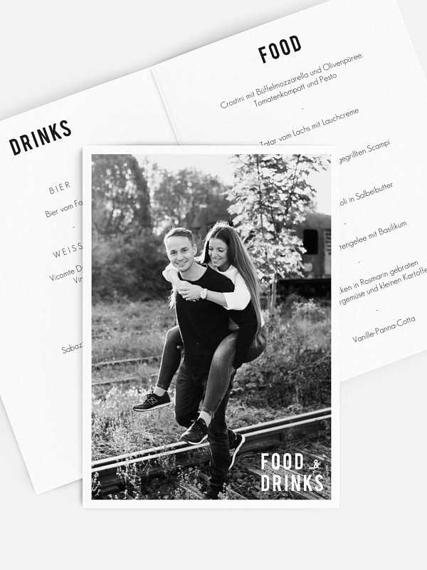 Menükarte Hochzeit You & Me