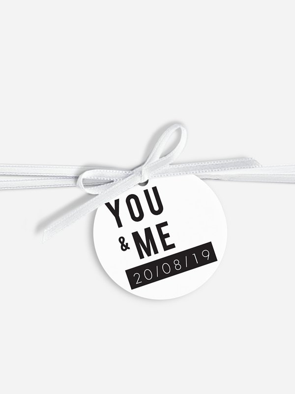 Anhänger mit Band zur Hochzeit You & Me