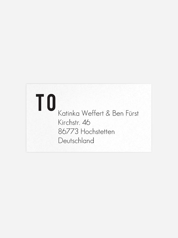 Empfängeraufkleber Hochzeit You & Me