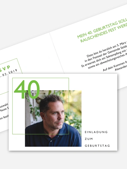 Einladung 40. Geburtstag Shapely