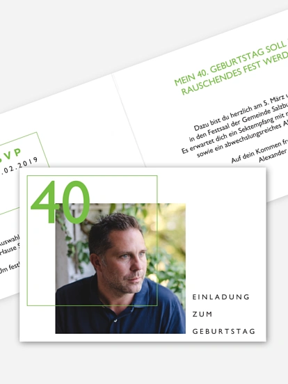 Einladung 40. Geburtstag Shapely