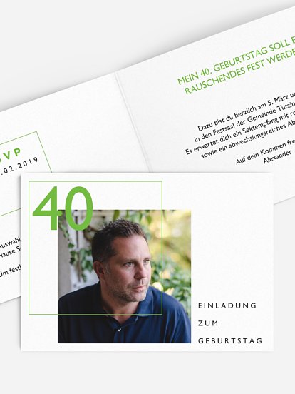 Einladung 40. Geburtstag Shapely