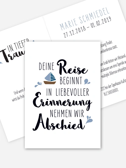 Trauerkarte Reise