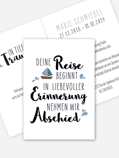 Trauerkarte Reise