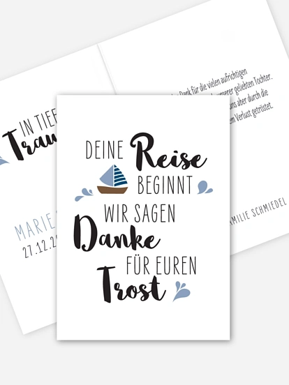 Trauerdanksagung Reise