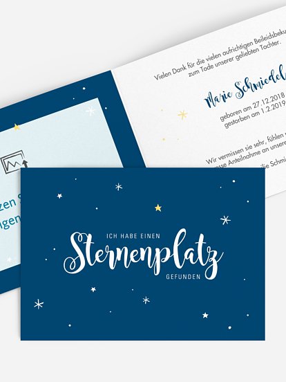 Trauerdanksagung Sternenplatz