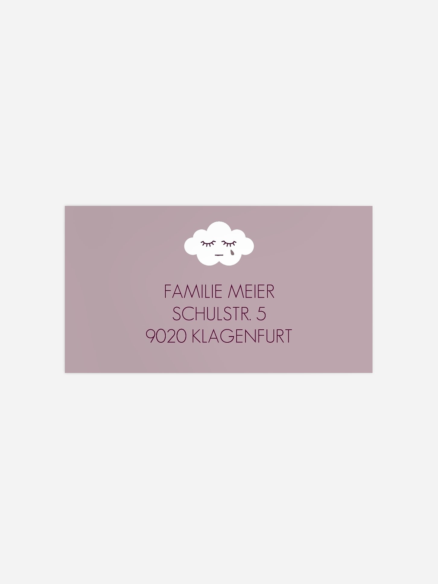 Empfängeraufkleber Trauer Kleine Wolke