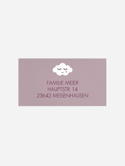 Empfängeraufkleber Trauer Kleine Wolke