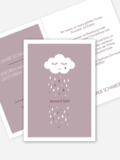 Trauerkarte Kleine Wolke