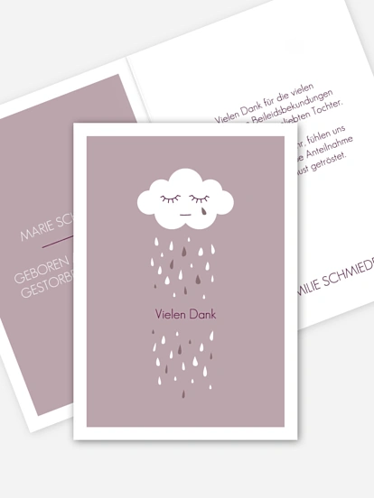 Trauerdanksagung Kleine Wolke