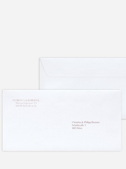 Bedruckter Briefumschlag Hochzeit Zweisam